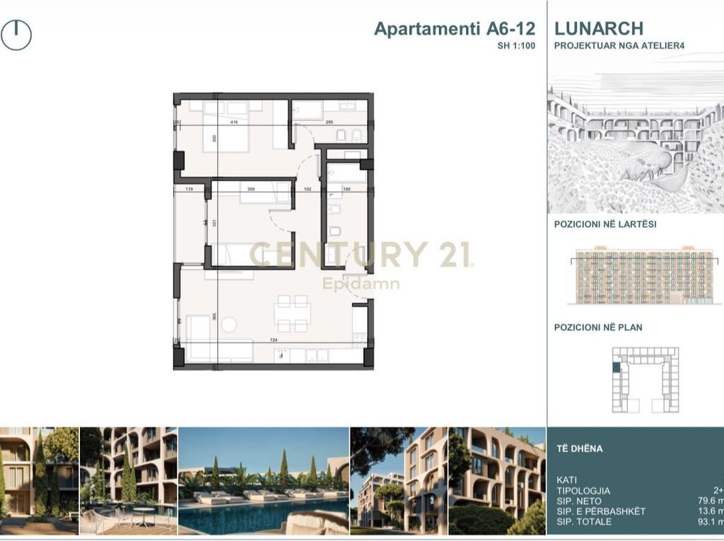 EXCLUSIVE ! Apartament 2+1+2 për shitje në Lunarch Residence Mali i Robit !