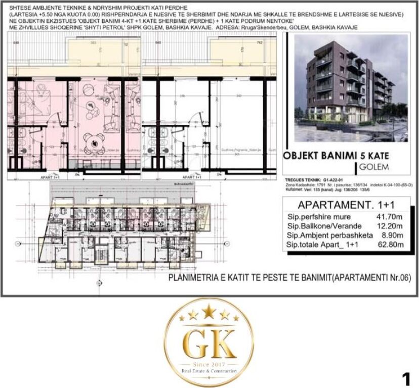   20667242 APARTAMENT NE SHITJE 1+1 -MALI I ROBIT