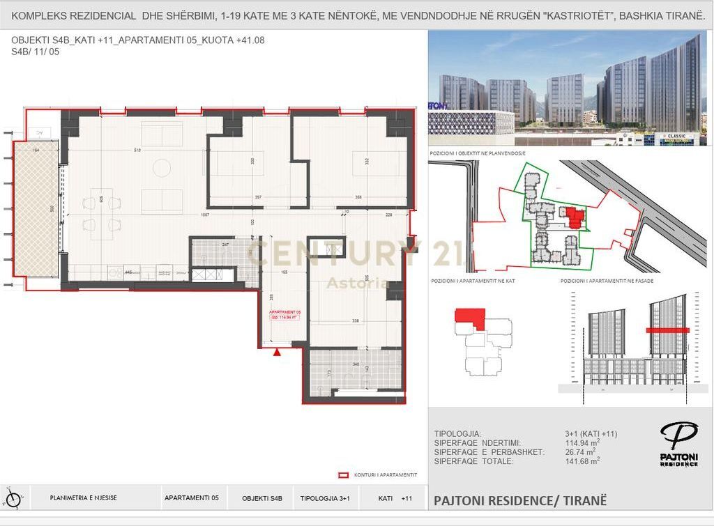 3+1 APARTMENT FOR SALE AT PAJTONI RESIDENCE.