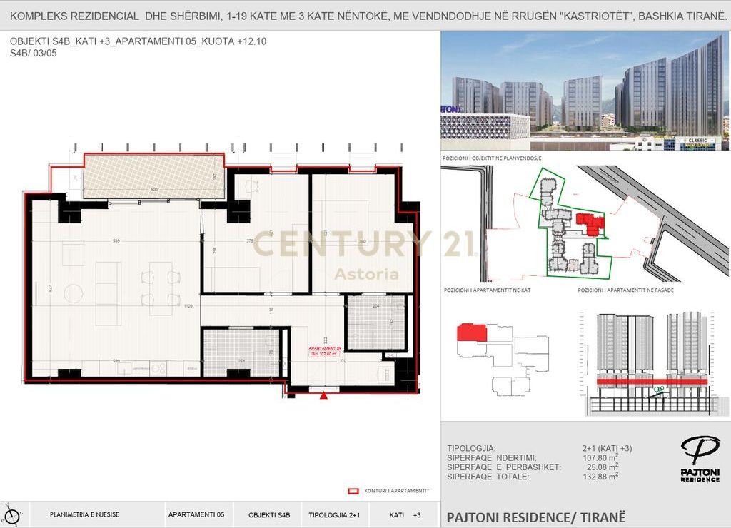 PAGUAJ ME KESTE. APARTAMENT 2+1 TE PAJTONI RESIDENCE.