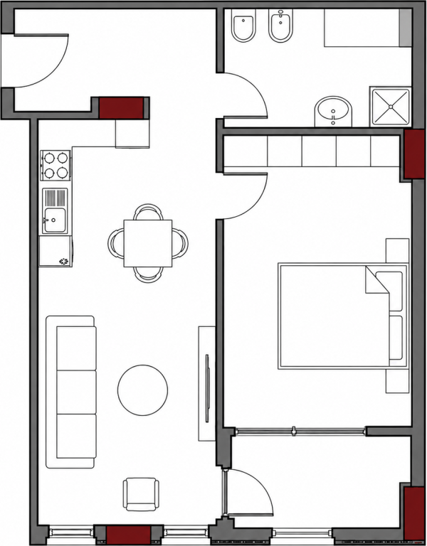 SHITET APARTAMENT 1+1 +BALLKON | KOMPLEKSI ART N'LAGJE, PORCELAN