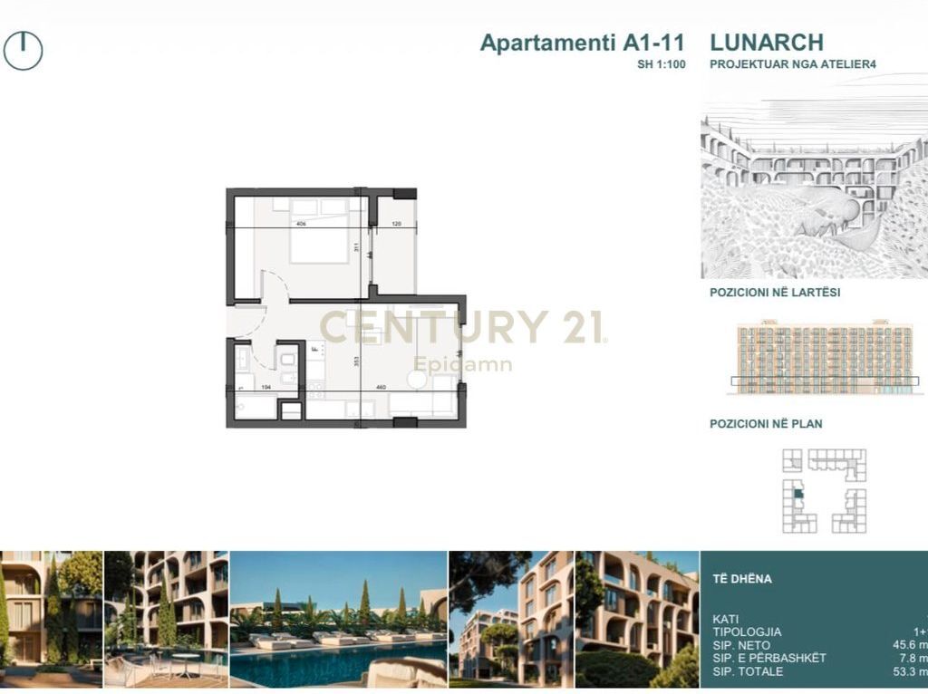 EXCLUSIVE ! Apartament 1+1 për shitje në Lunarch Residence Mali i Robit !