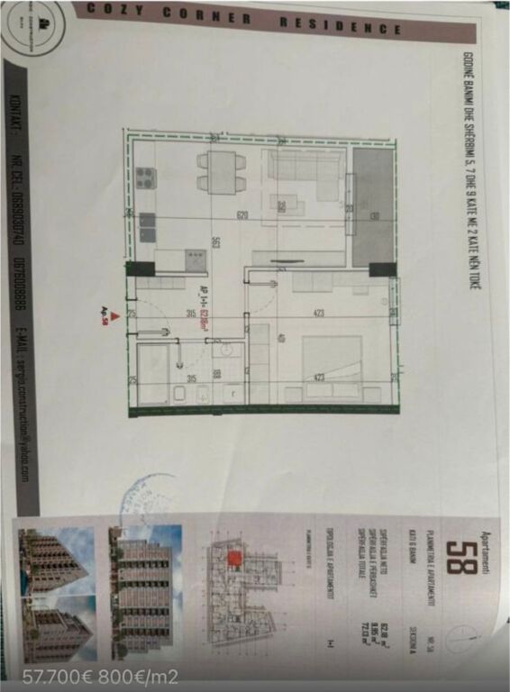 SHITET APARTAMENT 1+1 NË Kamzë pranë( pedonalia Bathore