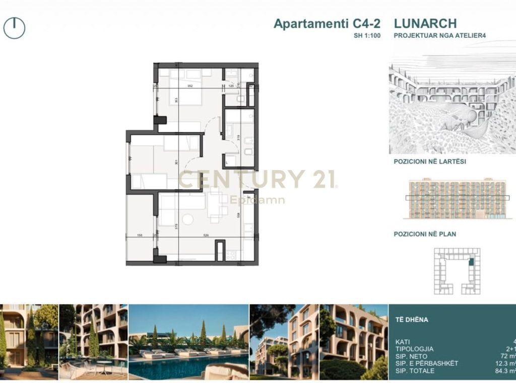 EKSKLUZIVE ! Apartament 2+1 për shitje në Lunarch Residence Mali i Robit !  92,730 €