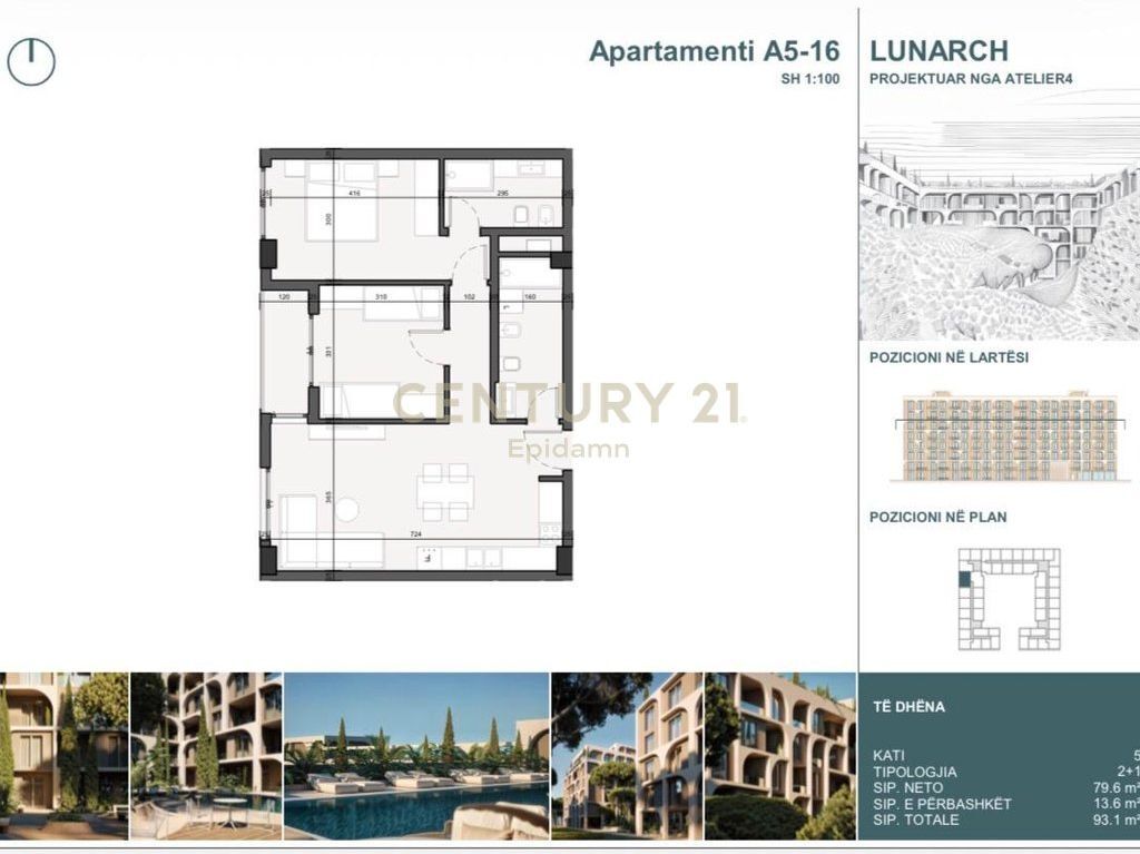 EXCLUSIVE !Apartament 2+1+2 për shitje në Lunarch Residence Mali i Robit !