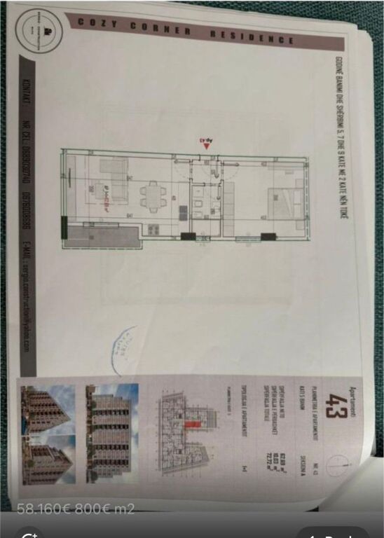 SHITET APARTAMENT 1+1 NË Kamzë pranë( pedonalia Bathore