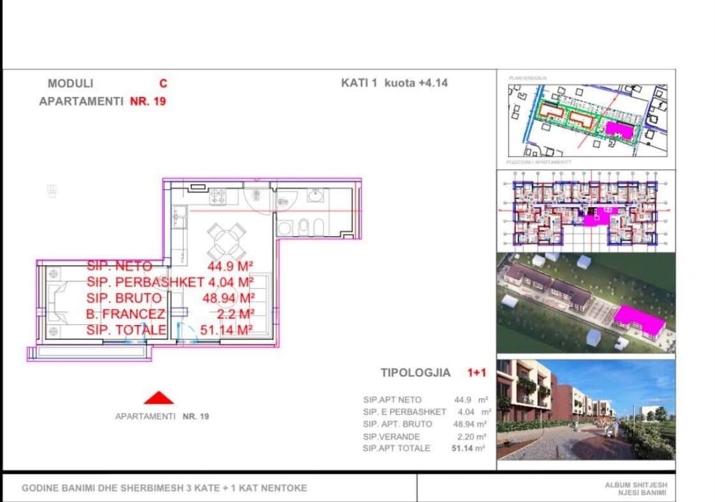 Shitet apartament 1+1 – Lemon Park, pranë QTU