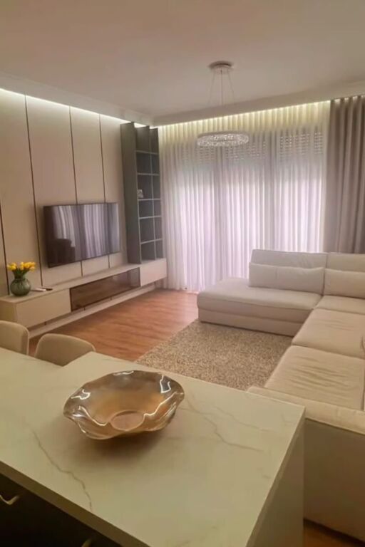 Luxurious 1+1 apartment + parking space for rent on Don Bosko Street, near the Fiori di Bosco Complex, Lapraka, Jordan Misja Street.