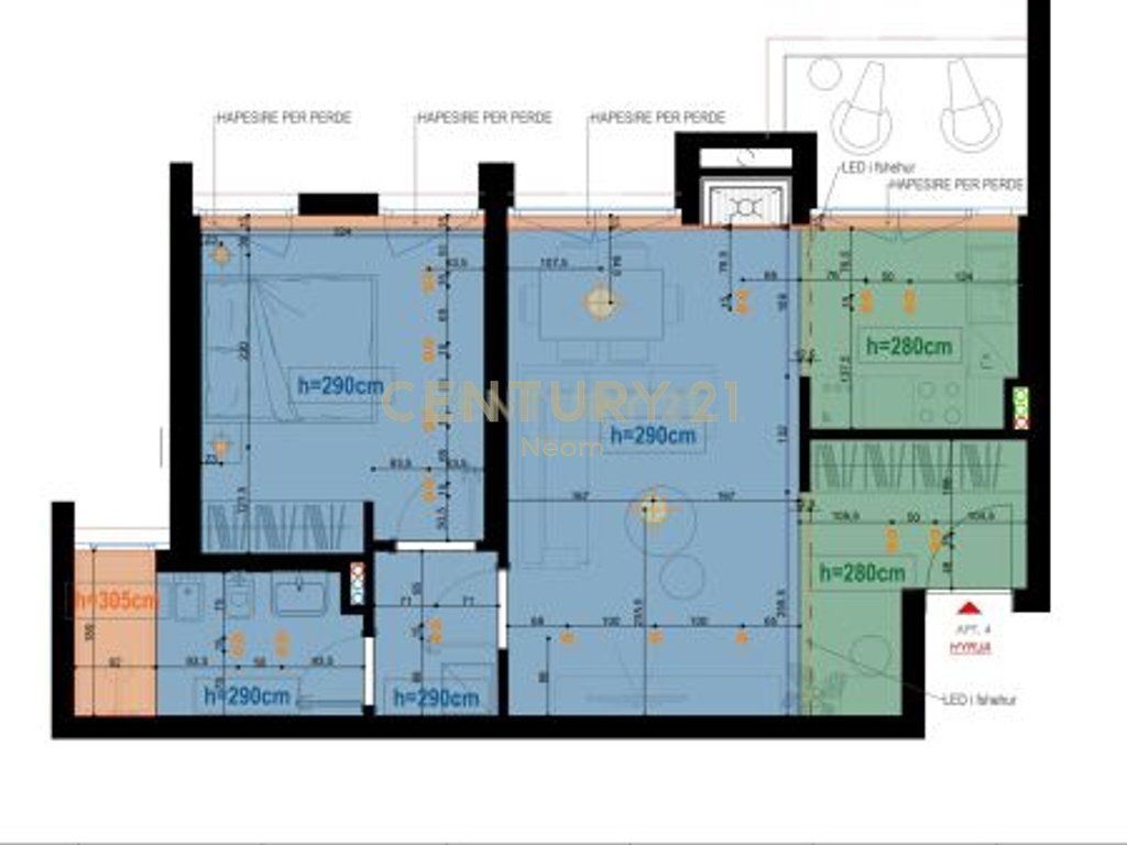 QIRA, APARTAMENT PREMIUM 1+1 me POST PARKIMI