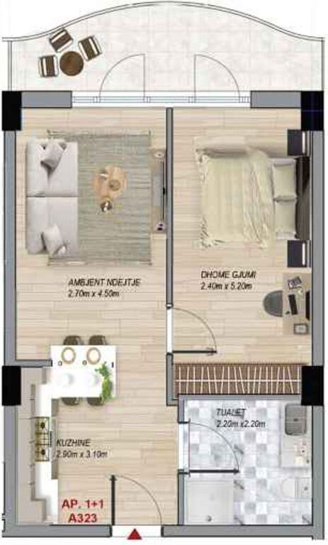 Apartament 1+1, 62 m² – Ramada Residences by Wyndham, Qerret (A323)