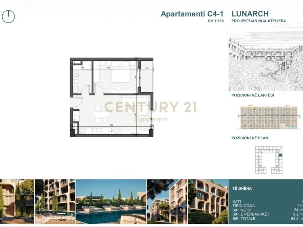 EXCLUSIVE ! Apartament 1+1 për shitje në Lunarch Residence Mali i Robit !