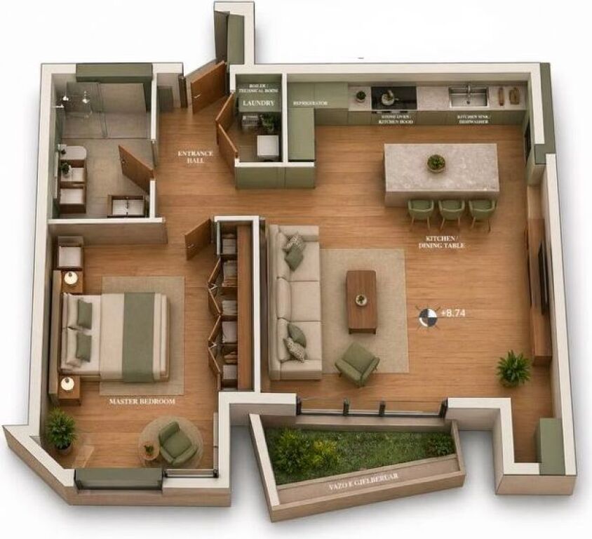 🏡 SHITET APARTAMENT 1+1 + LAVANDERI – CASA ITALIA