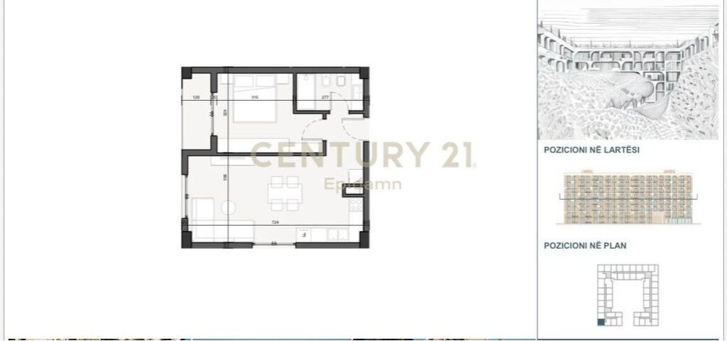 EXCLUSIVE ! Apartamenti 1+1 për shitje në Lunarch Residence Mali i Robit !