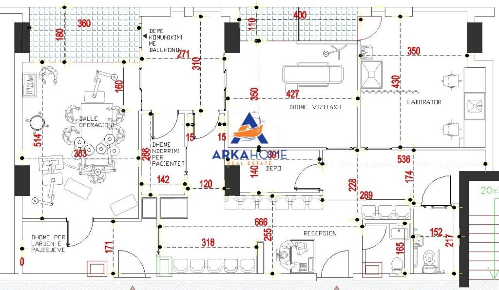 JEPET AMBIENT PER KLINIKE ME QERA 140 M2 "KOMUNA E PARISIT" 2500 EURO