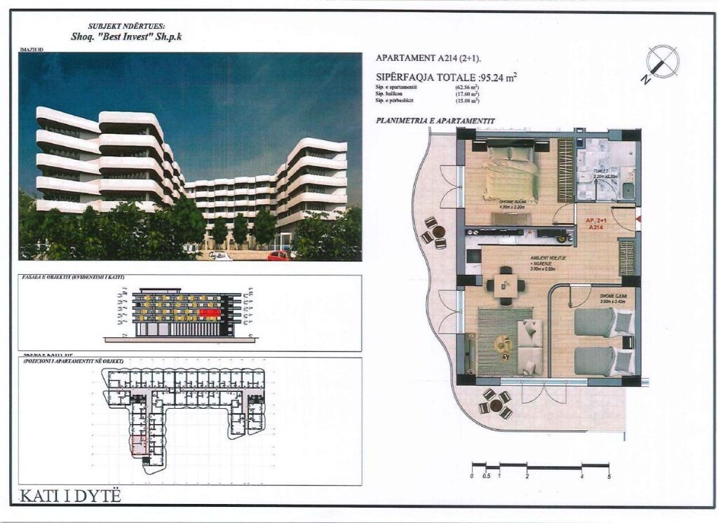 Apartament 2+1, 95 m² – Mei Residence, Qerret (A214)