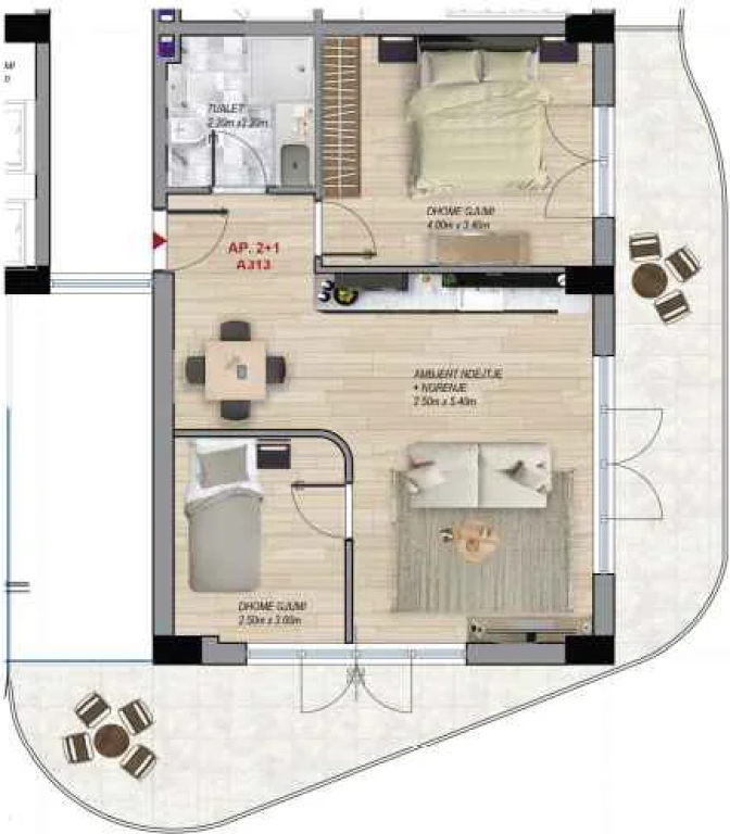 Apartament 2+1, 123 m² – Mei Residence, Qerret (A313)