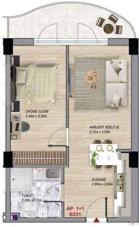 Apartament 1+1, 62 m² – Ramada Residences by Wyndham, Qerret (B231)