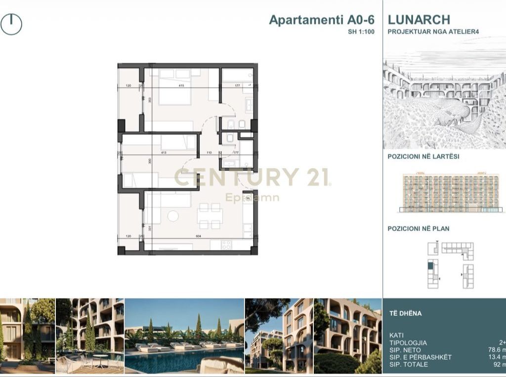 EXCLUSIVE ! Apartament 2+1 për shitje në Lunarch Residence Mali i Robit ! 92,000 €