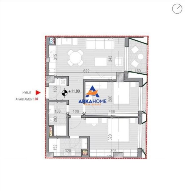 SHITET APARTAMENT 2+1+BALLKON "TE VILA L,UNAZA E RE" 160.980 EURO