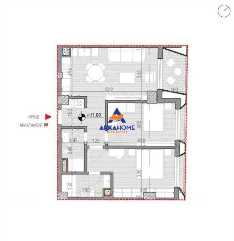 SHITET APARTAMENT 3+1+2+BALLKON "TE VILA L,UNAZA E RE" 201.675 EURO