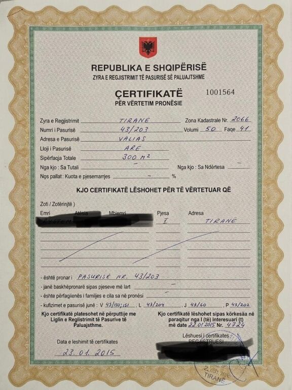 📌 SHITET TOKË / TRUALL NË VALIAS (TIRANË)