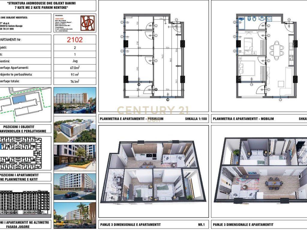 SHITET APARTAMENT 2+1 TEK " VM REZIDENCE "NE GOLEM !