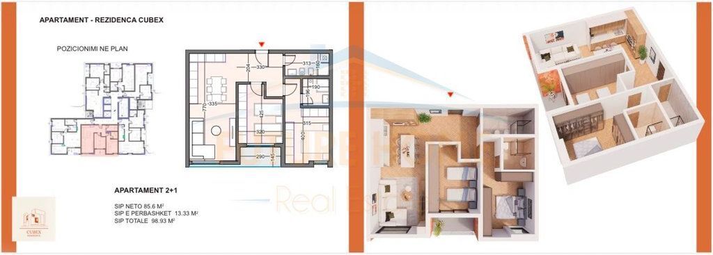 SHITET APARTAMENT 2+1 CUBEX RESIDENCE, RRUGA KAVAJES