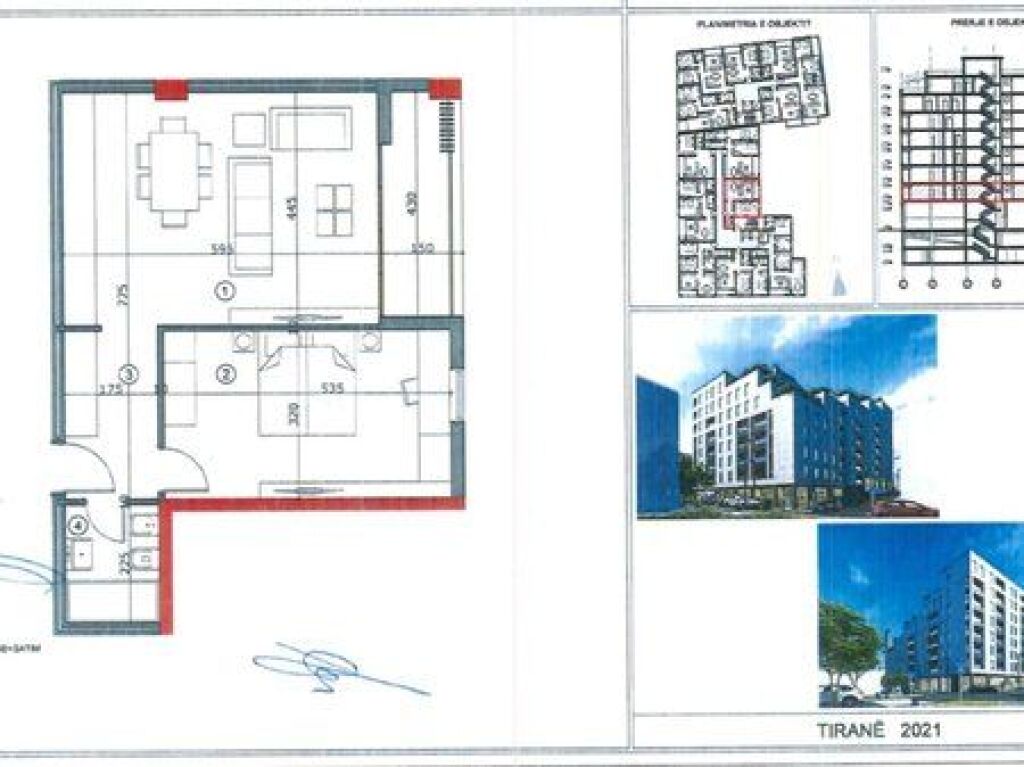 Shitet,Apartament 1+1,EverGreen Residence, Ali Demi.