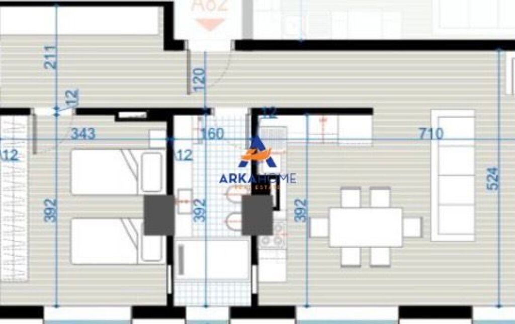 SHITET APARTAMENT 1+1+VERANDE "TE KOMPLEKSI BREZARET, 5 MAJI" 133.000 EURO