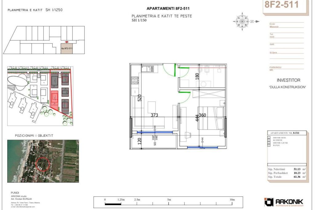 Appartamento 1+1 in vendita molto vicino al mare, Residenza LIBURNA, Mali i Robit, Durazzo!