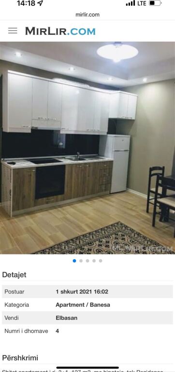 Shitet Apartament, 1+1+blk,  i ri tek Rezidenca “Shopi”, Elbasan