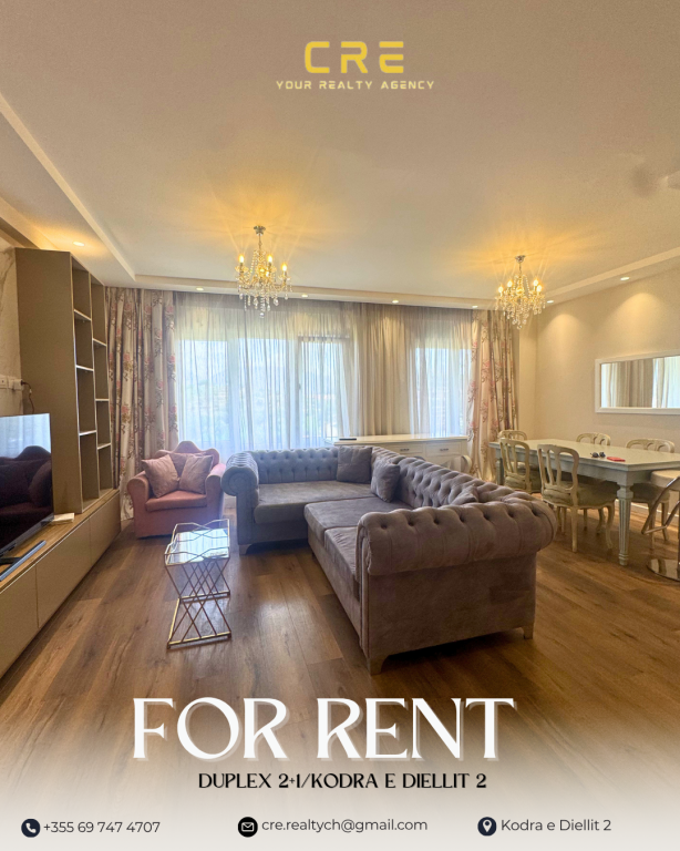 🏡 Per Qira DUPLEX EKSKLUZIV – KODRA E DIELLIT 2, TIRANË