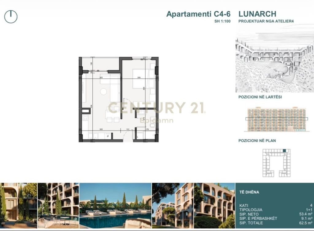 EXCLUSIVE! 1+1 Apartment for sale in Lunarch Residence Mali i Robit!