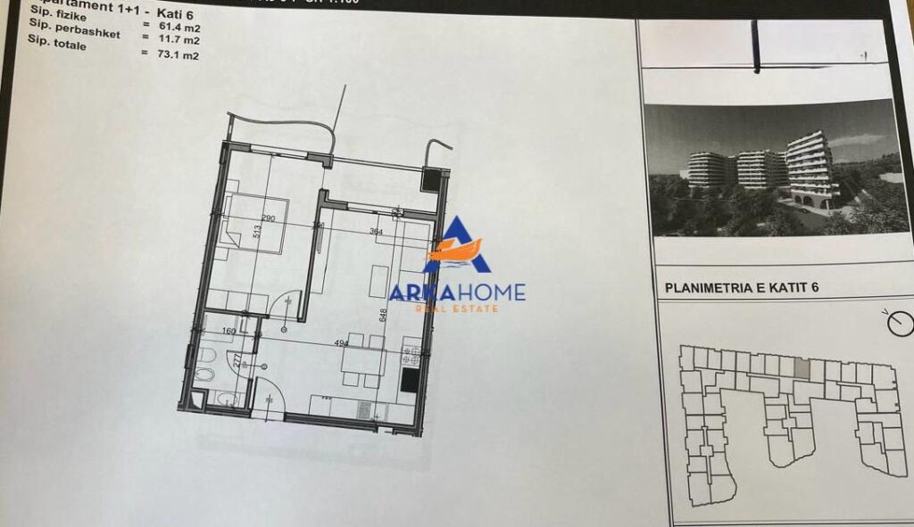 SHITET APARTMENT 1+1+ BALLKON "ZOGU I ZI" 103.000 EURO