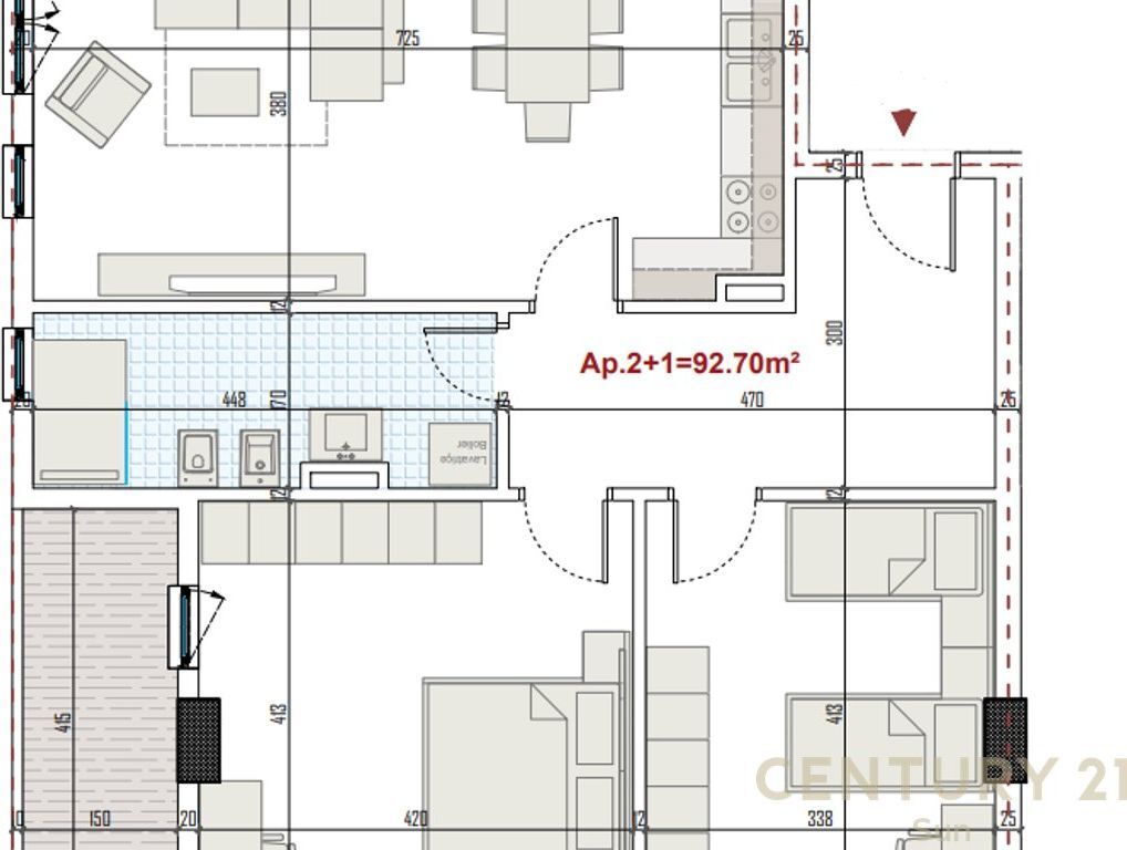 FOR SALE 2+1 APARTMENT IN 'RINGSIDE RESIDENCES' NEAR THE NEW BOULEVARD IN PASKUQAN
