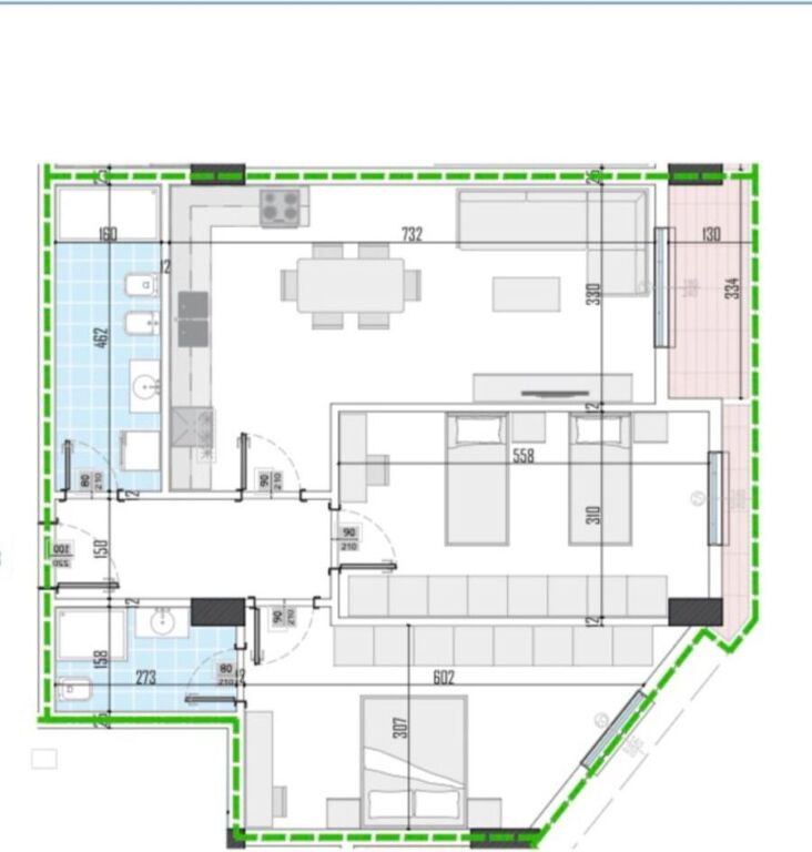 Apartment 2+1 for sale at Aluna Residence in Paskuqan.