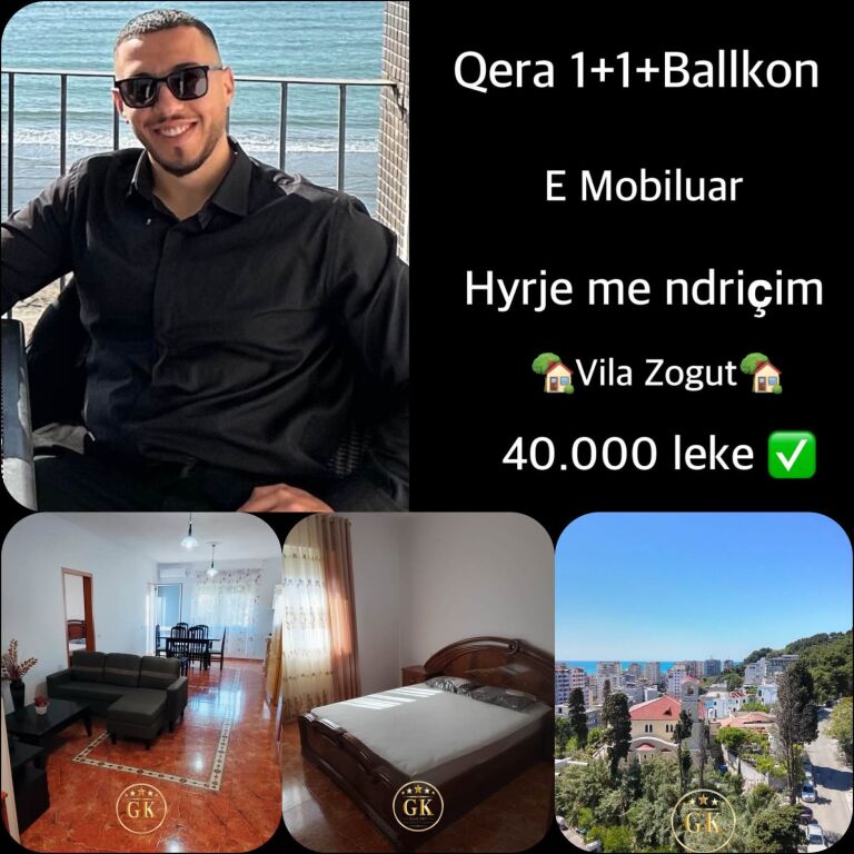 Qera Apartament Sistemin 1+1 + Ballkon 📍Vila Zogut (prane kishes) • 40.000 leke✅
