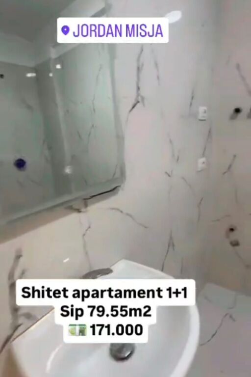Apartment 1+1 for sale at Jordan Misja Street, Don Bosko Street, New Boulevard .