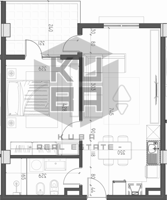 Apartment 1+1 for Sale in Kamëz, Road to Laknas. 59.3 mln Lek