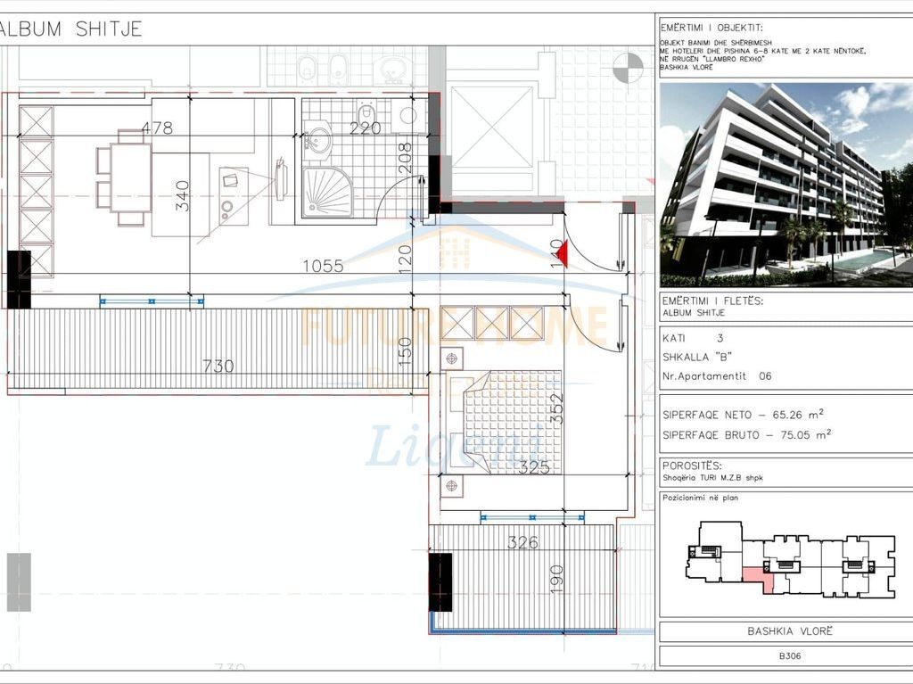 Shitet, Apartament 1+1, Uji i Ftohtë, Vlorë.