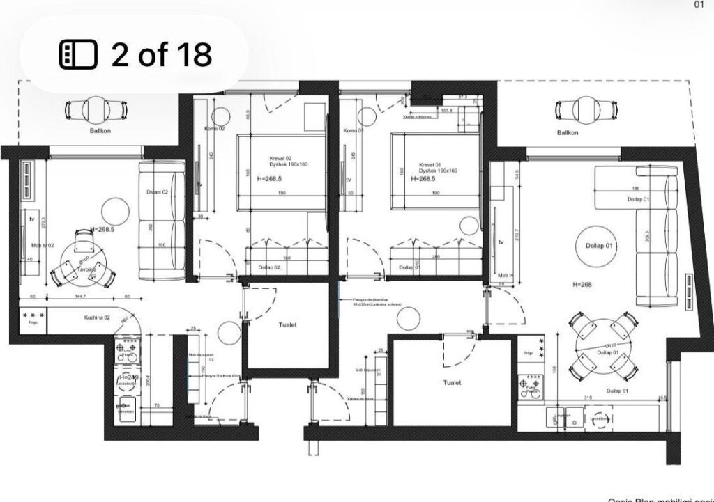Dy apartamente 1+1 te hipotekuara