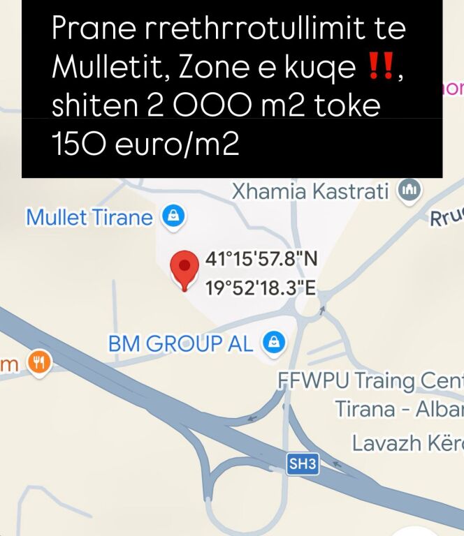 Shitet toke tek Rrethrrotullimi i Mulletit , Mullet .