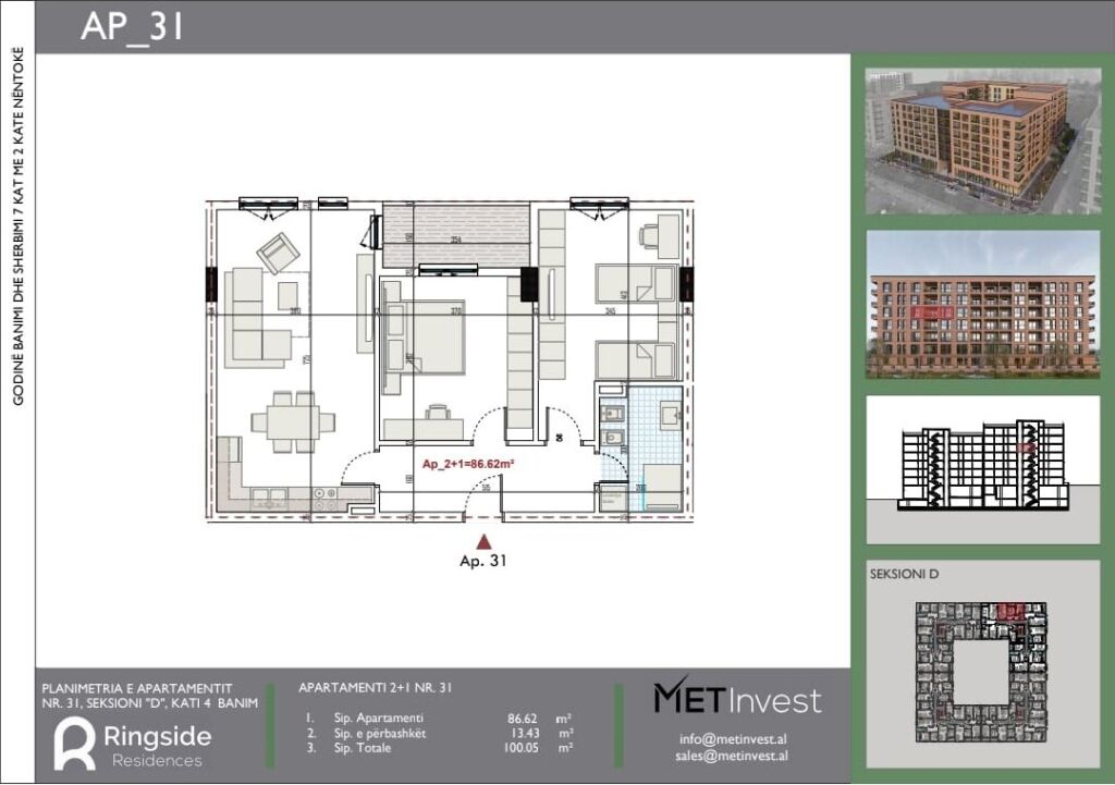 In Vendita: 2+1+1 Bagno &amp; 1 Balcone 📍 Paskuqan - Ringside Residence ⬇️ €200/m² sotto il prezzo di mercato Solo €1050/m² da €1250/m² 😬, 5° Piano, Superficie 100.5m² | €105.000 🔥