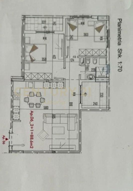 SHITET APARTAMENT 2+1 NE PASKUQAN, RESIDENCA SPLASH COLOR. 122,280 €