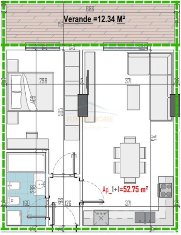 For sale, Apartment 1+1, Paskuqan