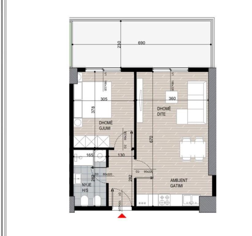 Apartament 1+1 per qera Fusha e Aviacionit !
