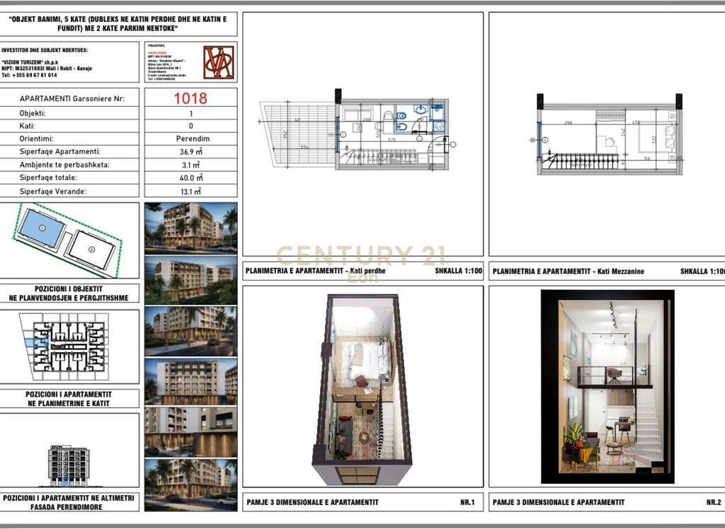 SHESIM APARTAMENT LOFT KATI 0 ME VERANDE TEK "VIZION 1" NE GOLEM !