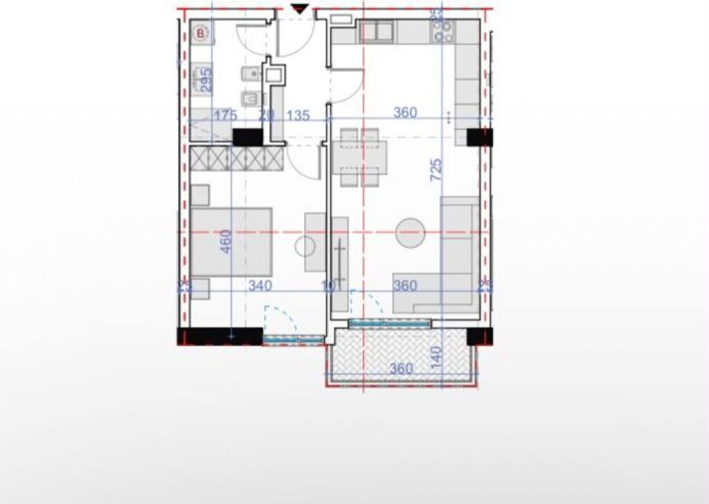 Apartment 1+1 for sale in Paskuqan.