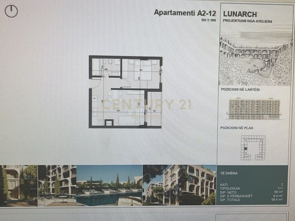 EKSKLUZIVE ! Apartament 1+1 për shitje në Lunarch Residence Mali i Robit !