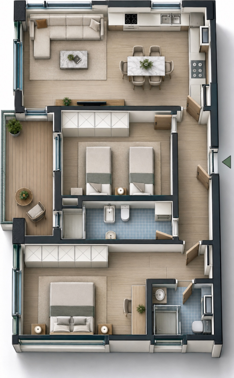 Shitet Apartament 2+1+2 ne Përfundim - Paskuqan, Paion Residence